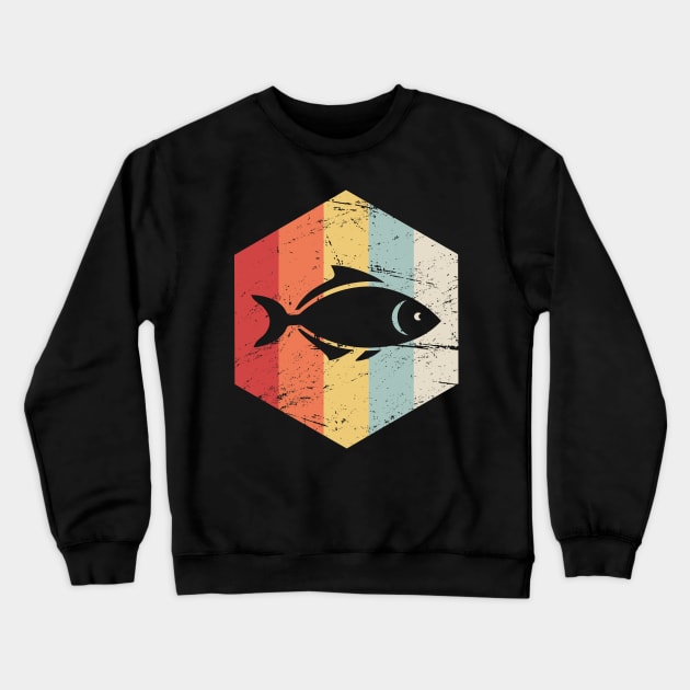 Retro 70s Fish Aquarium Icon Crewneck Sweatshirt by MeatMan